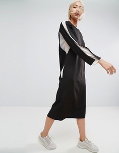 Платье с шифоновыми вставками ASOS WHITE - Черный