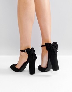 Туфли из искусственной замши на каблуке New Look - Черный