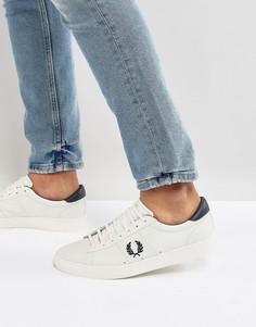 Белые кожаные кроссовки с контрастным логотипом Fred Perry Spencer - Белый