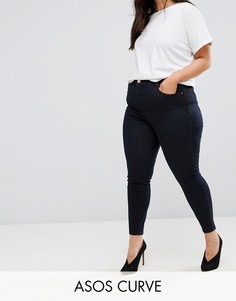 Джинсы скинни цвета индиго с завышенной талией ASOS CURVE RIDLEY - Синий
