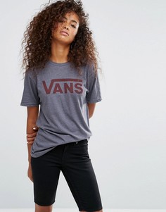 Серая футболка бойфренда с логотипом Vans - Серый