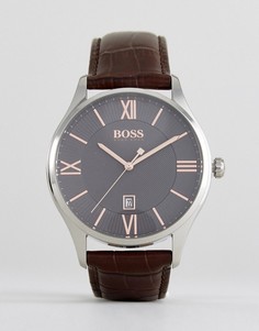 Часы с коричневым кожаным ремешком BOSS By Hugo Boss 1513484 Governor - Коричневый