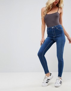 Синие джинсы скинни с контрастными строчками ASOS RIDLEY - Синий