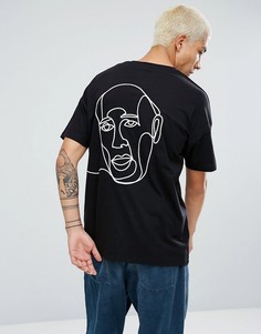 Оверсайз-футболка с вышивкой ASOS - Черный