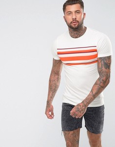 Обтягивающая футболка с полосками ASOS - Белый