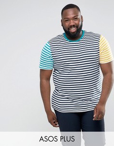 Футболка с контрастными полосками ASOS PLUS - Мульти