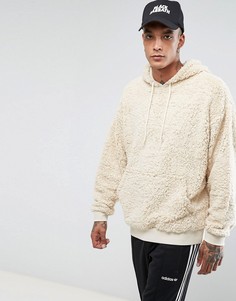 Свободный худи с искусственным мехом ASOS - Бежевый
