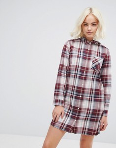 Классическое платье-рубашка в клетку Jack Wills - Белый