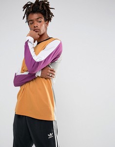 Длинный лонгслив колор блок ASOS - Рыжий