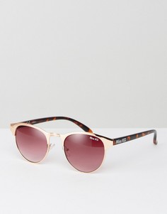 Солнцезащитные очки с круглой оправой персикового цвета Miss KG - Бежевый