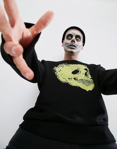 Oversize-свитшот с принтом ASOS - Черный