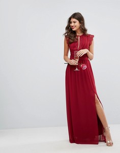 Платье макси с кружевной отделкой TFNC WEDDING - Красный