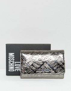 Серебристый кошелек с логотипом Love Moschino - Серебряный