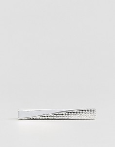 Зажим для галстука с геометрической отделкой ASOS - Серебряный