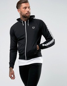 Черная спортивная куртка с капюшоном и лентой Fred Perry Sports Authentic - Черный