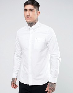 Белая оксфордская рубашка с карманом Fred Perry - Белый