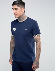 Темно-синее узкое поло с аппликацией FP Fred Perry - Темно-синий