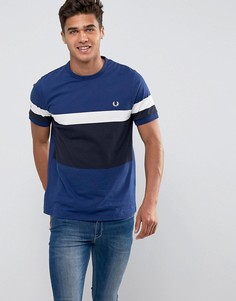 Футболка слим в стиле колор блок Fred Perry - Синий