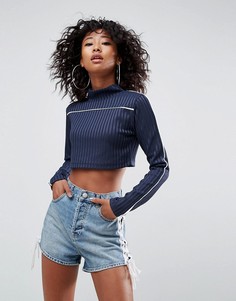 Кроп-топ с окантовкой ASOS - Темно-синий