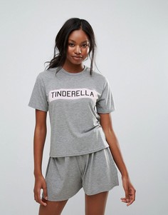 Комплект с футболкой и шортами Girls on Film Tinderella - Серый
