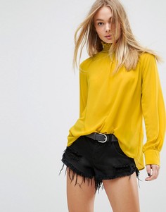 Топ с высоким воротом и пуговицами на спине Glamorous - Желтый