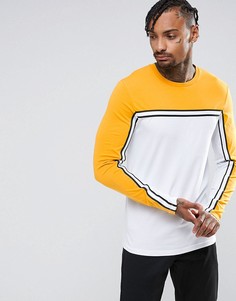 Обтягивающий лонгслив с контрастной кокеткой и лентой ASOS - Белый
