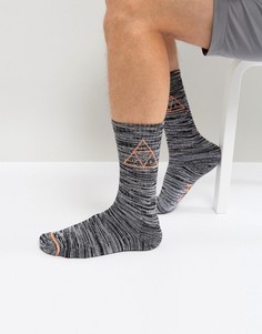 Меланжевые носки с треугольным логотипом HUF - Черный