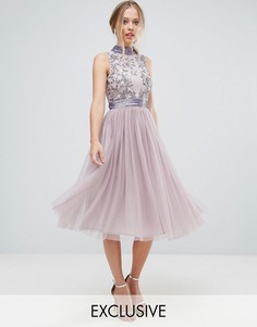 Платье миди с тюлевой юбкой Amelia Rose - Фиолетовый