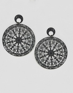 Серьги с филигранными подвесками-дисками ASOS - Черный
