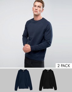 Набор из 2 свитшотов (черный/ темно-синий) ASOS - СКИДКА - Мульти