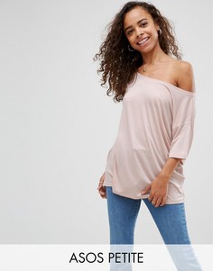 Футболка с открытыми плечами ASOS PETITE - Бежевый