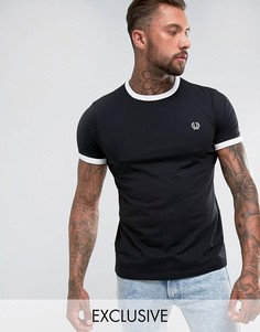 Черная футболка узкого кроя с контрастной отделкой Fred Perry Sports Authentic - Черный