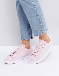 Розовые низкие замшевые кроссовки Nike Blazer - Розовый