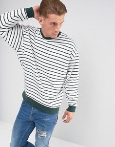 Oversize-свитшот в полоску ASOS - Зеленый