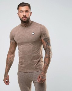 Облегающая футболка песочного цвета с контрастными вставками Intense - Светло-серый