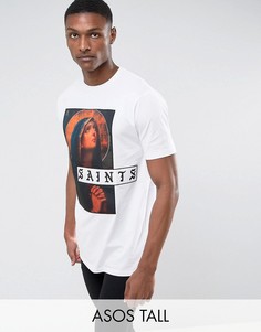 Удлиненная футболка с принтом ASOS TALL - Черный
