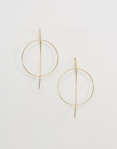 Незамкнутые тонкие серьги-кольца ASOS - Золотой
