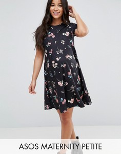 Свободное платье с цветочным принтом ASOS Maternity PETITE - Мульти