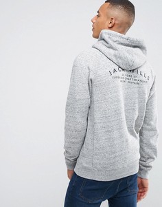 Серый худи на молнии с принтом сзади Jack Wills Ederton - Серый