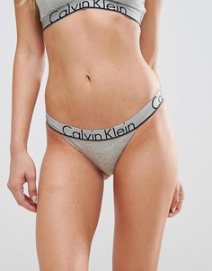 Серые трусики-танга Calvin Klein - Серый