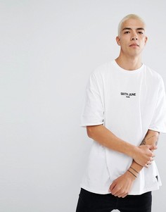 Белая oversize-футболка с логотипом Sixth June - Белый