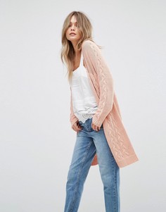 Длинный ажурный кардиган Vero Moda - Розовый