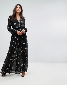 Платье макси с цветочным принтом Vero Moda - Черный
