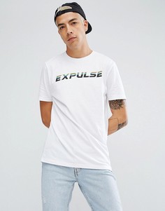 Удлиненная футболка с радужным принтом ASOS - Белый