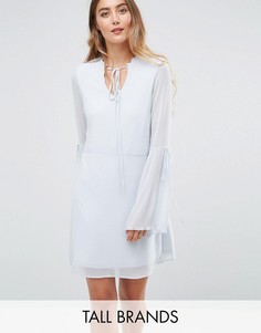 Чайное платье с плиссированными рукавами клеш Vero Moda Tall - Синий