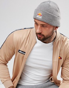 Серая шапка-бини с маленьким логотипом Ellesse - Серый