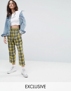 Брюки заниженного кроя в клетку Reclaimed Vintage Inspired - Желтый