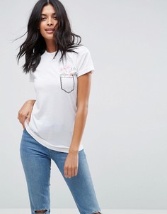 Футболка с цветочным принтом на кармане ASOS Made In Kenya - Серый