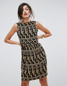 Платье с принтом Love Moschino - Золотой