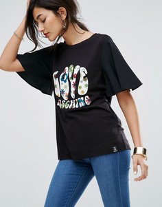 Футболка с принтом Love Moschino Hippy Love - Черный